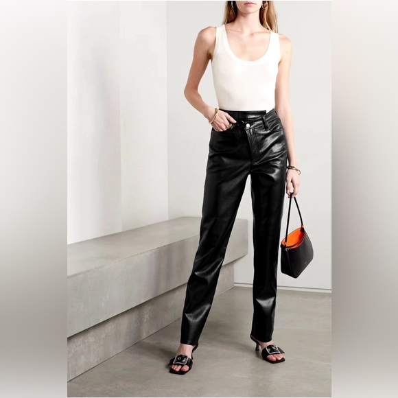 Agolde Pants - Agolde Leather Criss Cross Straight Pants - Size M